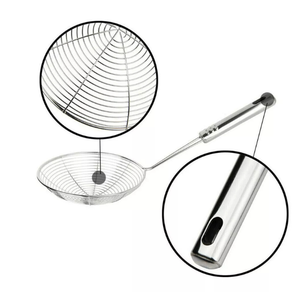 Colador de acero inoxidable duradero de 14cm para freír y colar aceite herramienta de cocina - Product Image 3