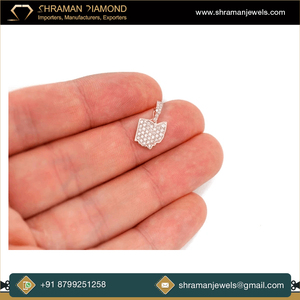 2025 tendencia 10K oro sólido estilo Hip Hop collar con colgante de diamante Real ESTADO DE Washington joyería de moda personalizado helado encanto regalo - Product Image 4