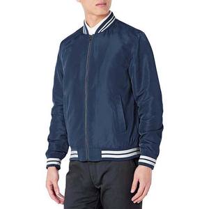 Chaquetas de hombre de uniforme con logotipo personalizado al por mayor, chaquetas de bombardero lisas de invierno de poliéster satinado impermeables con cierre de cremallera de corte holgado 2025 - Product Image 1