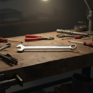 Chiavi Combinate Lunghe in Cromo Lucido con Estremità Aperta e Anello Offset - Product Image 3