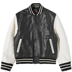 2025 nouvelle veste universitaire de haute qualité femmes broderie personnalisée en cuir manches tendance personnalisée veste universitaire décontractée pour homme - Product Image 1