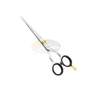 กรรไกรตัดผมมือขวาสำหรับมืออาชีพ ใบมีดสแตนเลส ปลายทู่ ด้ามยาว กรรไกรซอยผม อุปกรณ์ร้านทำผม - Product Image 1