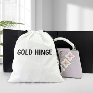 Venta al por mayor cosmético personalizado impreso logotipo embalaje regalo tela gruesa polvo algodón bolsa lona bolsa con cordón - Product Image 2