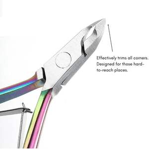 Kit de pinzas para cutículas de manicura y pedicura profesional de acero inoxidable de 2 tonos, cuchillas afiladas de mandíbula ancha para uñas de dedos, portátil duradero - Product Image 4