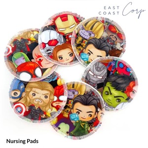 Washable Breast <b>pads</b>, superhero, Marvel, cloth, handmade, breastfeeding, bamboo, reusable, baby shower gift, breast milk - Product Image 1