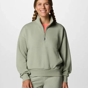 Sweat-shirt demi-zip pour femme, style Safari Marble Canyon, avec poches kangourou, poignets et ourlet côtelés, pour l'entraînement, vente en gros et personnalisable - Product Image 1