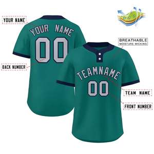 Camiseta de Béisbol de Alta Calidad con Dos Botones, Sublimación, Impresión Personalizada, Mangas Cortas, Uniforme de Béisbol - Product Image 2