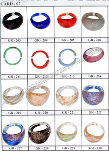 Anillo Millefiori de cristal blanco amarillo oscuro, anillo de cristal de Murano, anillo de trabajo, fabricante de joyería de moda de calidad genuina - Product Image 2