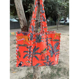 Large Reversible Quilted Velvet Cotton Boho <b>Tote</b> Bag Eco-Friendly Sustainable Sturdy for Grocery Shopping <b>Beach</b> Weekends Ochre - Product Image 1