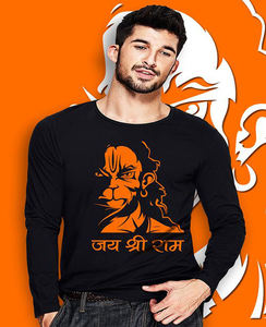 เสื้อยืดแขนยาวสำหรับผู้ชายเสื้อยืดผ้าฝ้าย100% คอกลมพิมพ์ลายแขนยาวแบบเรียบ - Product Image 3