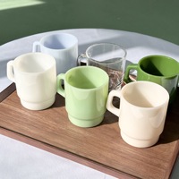 Großhandel Neuankömmlinge Trinkgeschirr Jade-Teetasse hochborosilikat-Kaffeebecher Glasbecher mit Griff
