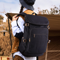 Sac à dos en toile kaki à motif géométrique 36-56L, imperméable, pour l'école, les voyages, unisexe, extérieur, avec fermeture éclair USB