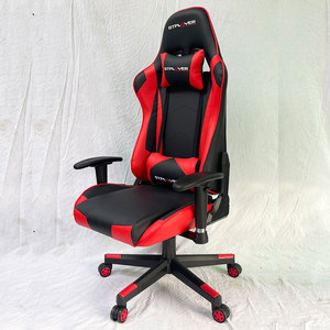 SFGC006 Black Red PU Leather Contemporary Design <b>Gaming</b> Chair 4D Extendable Adjustable Height Revolving Massage Function Foam - Product Image 4