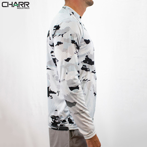 Camiseta de manga larga de pesca de secado rápido para hombre, ropa deportiva impermeable, sublimación completa de algodón y poliéster, hecha a medida - Product Image 2