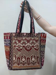 Sac fourre-tout en coton de 18 pouces, nouveau design, décontracté, floral, plage, matelassé, sac à main à carreaux diamant, sac d'épicerie pour les voyages, meilleur sac - Product Image 4