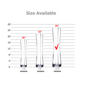 VXV0426 - แจกันแก้วทรงสี่เหลี่ยมเว้าแบบพิเศษ - 4 นิ้ว x 26 นิ้ว - Product Image 4