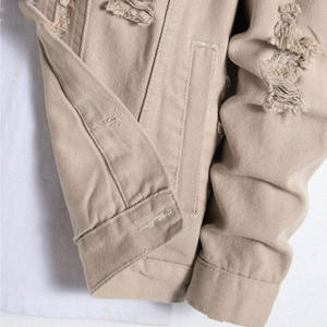 Vente chaude printemps été mode en détresse broderie hommes 100% coton imperméable coupe-vent Denim veste dernière conception - Product Image 5