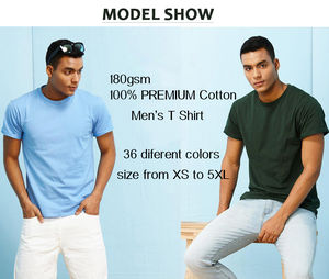 Calidad Premium 95 algodón 5 Spandex dobladillo curvo deportes camiseta hombres gimnasio Fitness camiseta - Product Image 4