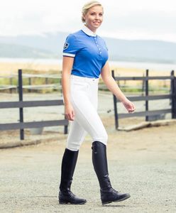 Culotte d'équitation active pour femmes en silicone avec poignée à siège intégral, taille moyenne avec poche avant - Product Image 5