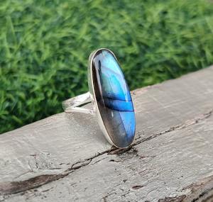 Anillo clásico joyería para mujer plata estilo bohemio joyería 925 plata esterlina labradorita piedra preciosa anillo hecho a mano regalo para esposa - Product Image 3