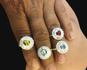 Classique Rare Larimar 12mm rond pierres précieuses fil Wrap argent plaqué or bague bijoux faits à la main pour faire la saint valentin Couple cadeau - Product Image 4