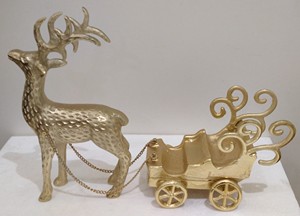 Cerf en aluminium massif ornement de Noël décor pas cher en gros suspendu bas support métal pour décorations de vacances - Product Image 1