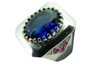 ขายส่งแหวนบุรุษไพลินธรรมชาติและพลอยทัวร์มาลีนสีชมพูเครื่องประดับแฮนด์เมด925แหวนเงินสเตอร์ลิง - Product Image 4