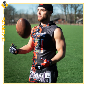 Conjunto de Uniforme de Flag Football SAMAVIA Personalizado de Talla Grande con Pantalones Cortos y Camiseta de Poliéster 100% Transpirable y Banderas para Equipos y Torneos - Product Image 2