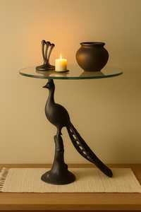 Base en résine plaquée or et colorée en aluminium moulé à la main pour le salon et la décoration intérieure Table basse - Product Image 3