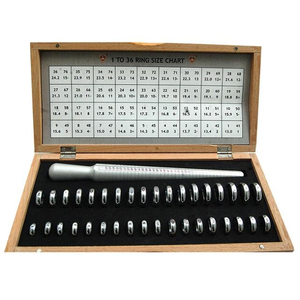 ชุดเครื่องมือวัดขนาดแหวน 1-36 ไซส์ พร้อมแท่งวัดขนาดแหวนในกล่องไม้ สำหรับช่างอัญมณีและช่างทอง - Product Image 2