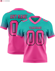 Maillot de football de mode authentique en maille rose blanc-bleu clair personnalisée motif solide respirant manches courtes imprimé techniques - Product Image 6