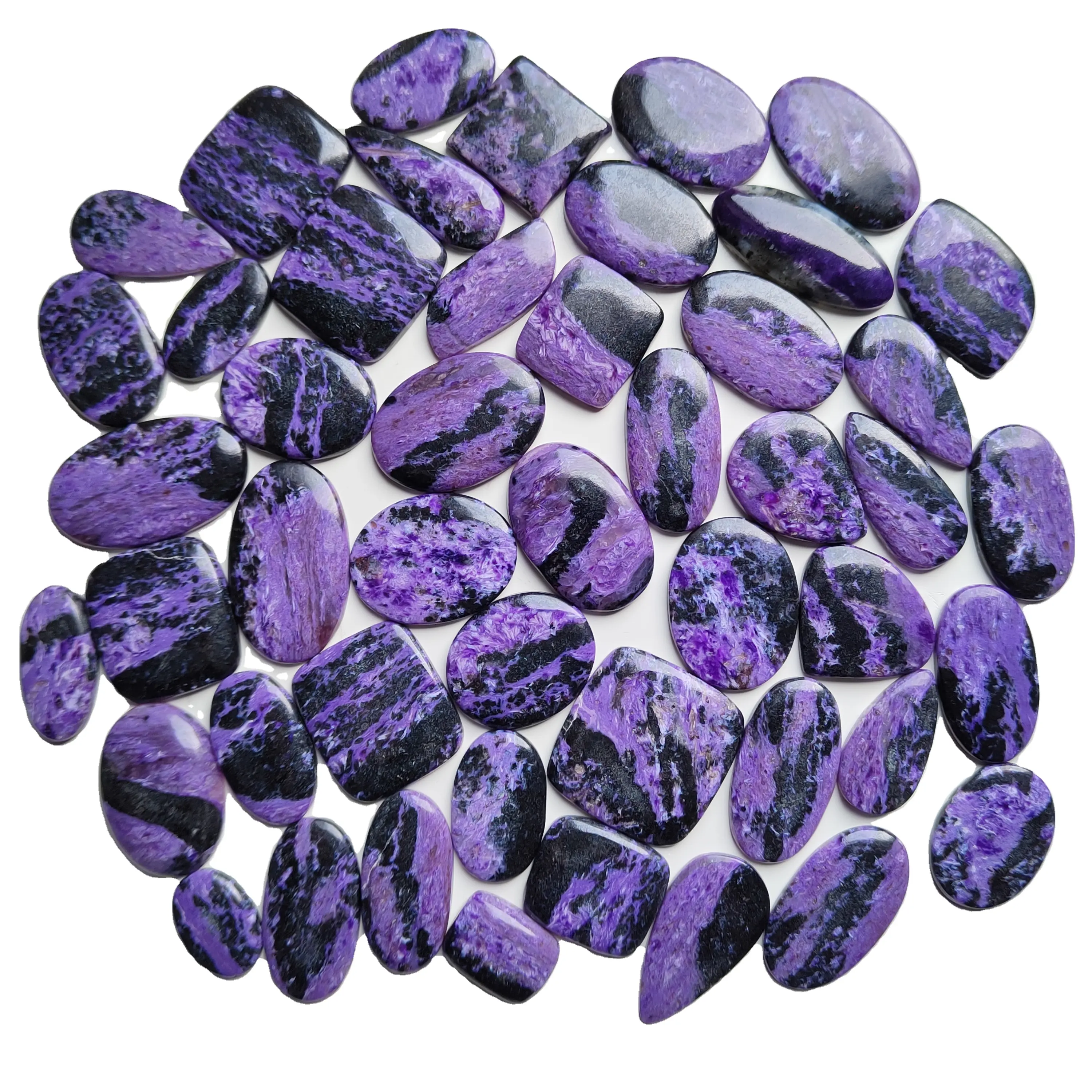 천연 Charoite 느슨한 보석 최고 품질 디자이너 Charoite Cabochon 뜨거운 판매 Charoite 많은 보석 보석 사용