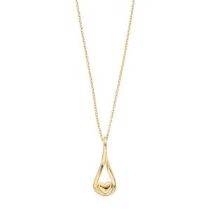 Collar con Colgante de Corazón Infinito de Oro Amarillo de 10K, Diseño Único de Lágrima, Oro Blanco, Certificado IGI, Color Personalizable para Mujer - Product Image 1