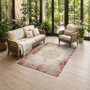 RUGS DEPOT LXDP-0078 Wholesale Terracotta Gold Contemporary Geometric Digital Printed Machine Washable Chenille Rug Non <b>Slip</b> - Product Image 6