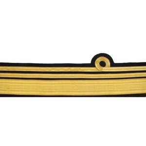 Manchettes de cérémonie de haute qualité en promotion, avec 1 boucle et 2 barres, en fil doré, pour grades de commandant - Product Image 5