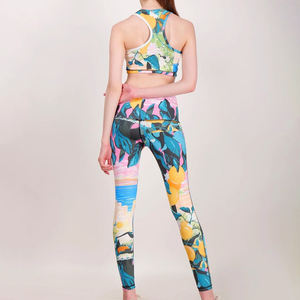 Conjunto de Yoga sin costuras de talla grande con logotipo personalizado y cintura de alta calidad para mujer, traje de entrenamiento sin mangas transpirable sólido - Product Image 2