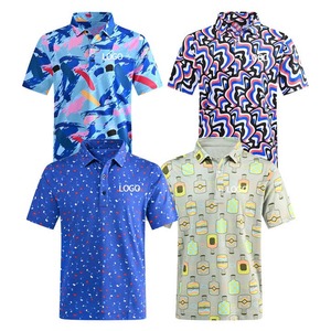 High Quality Quick Dry Contrast Collar All Over Print T-<b>Shirt</b> Custom Soft <b>Men's</b> Beverage Sublimation Polo <b>Shirts</b> Best <b>for</b> Summer - Product Image 1