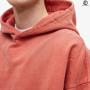 Men Heavy <b>weight</b> 450GSM Cotton Boxy Fit Drop Shoulder <b>Blank</b> Custom Washed Hoodie - Product Image 5