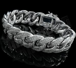 สร้อยข้อมือเพชรโมอิสขนาด13มม. กำไลฮิปฮอปสำหรับทั้งชายและหญิง - Product Image 3