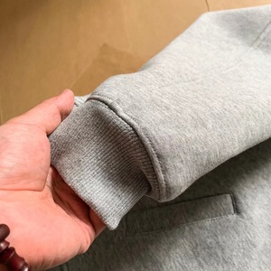 เสื้อกันหนาวมีฮู้ดแบบสวมศีรษะมีซิป14ไซส์ใหญ่พิเศษผ้าฝ้าย100% เรียบมีซิปคอเต่า - Product Image 4