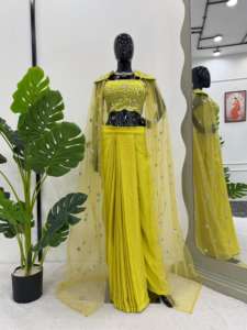 Designer Ready To Wear Dhoti Style With <b>Shrug</b> and Choli - Product Image 2