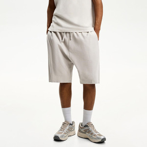 Short de survêtement en coton épais pour hommes, short de gym pour hommes, taille moyenne avec logo personnalisé, couleur unie, avec cordon de serrage, vente en gros - Product Image 5