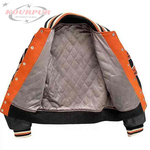 Veste universitaire haut de gamme Chenile Patch veste universitaire brodée avec manches en cuir veste de baseball universitaire pour hommes - Product Image 2