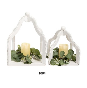 Lanterne chauffe-plat en fer faite à la main avec base hexagonale marocaine de forme carrée finition en métal antique pour les décorations de Noël de mariages - Product Image 5