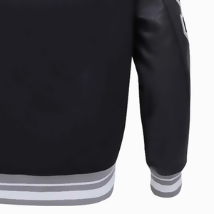 แจ็กเก็ตบอมเบอร์สำหรับผู้ชายแจ็คเก็ตหนังปักลายกำมะหยี่แจ็กเก็ตเบสบอลหนังแกะ - Product Image 4