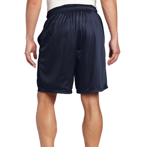 Venta al por mayor de malla de baloncesto ropa deportiva pantalones cortos con cordón de color sólido personalizado tela de malla pantalones cortos de entrenamiento para correr - Product Image 5