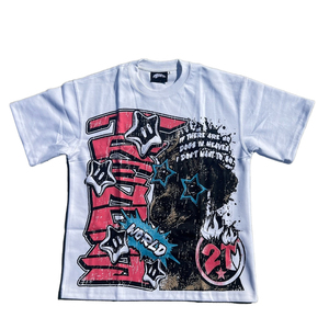 T-shirt graphique lourd personnalisé pour hommes T-shirt en coton surdimensionné avec impression DTG et Boxy Fit Streetwear Fabricant OEM de t-shirts - Product Image 1