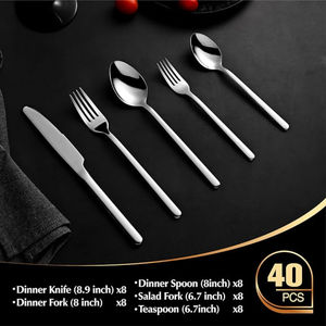 Lot de 5 couverts en acier inoxydable pour les mariages, ustensiles de cuisine de restaurant en acier inoxydable bien poli, ensemble de vaisselle - Product Image 2