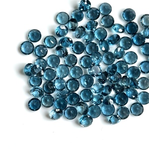 6mm Natural London <b>Blue</b> <b>Topaz</b> Round Cut Gemstone for Jewelry Making High Quality <b>Blue</b> <b>Topaz</b> Loose Faceted Stone Bulk Wholesale - Product Image 3
