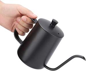 กาต้มน้ำคอห่านสแตนเลสขนาดใหญ่หม้อต้มชากาแฟขนาด10ออนซ์ทำจากธรรมชาติมีฝาปิดที่ปลอดภัย - Product Image 3